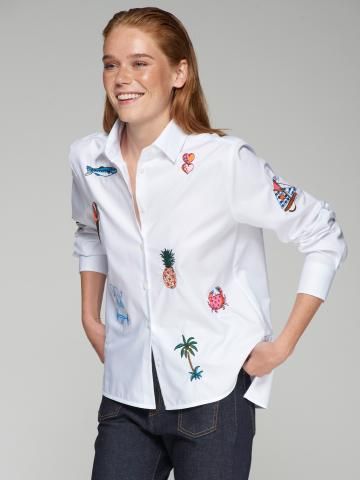 VILAGALLO 32367 ISA EMBROIDERED SHIRT